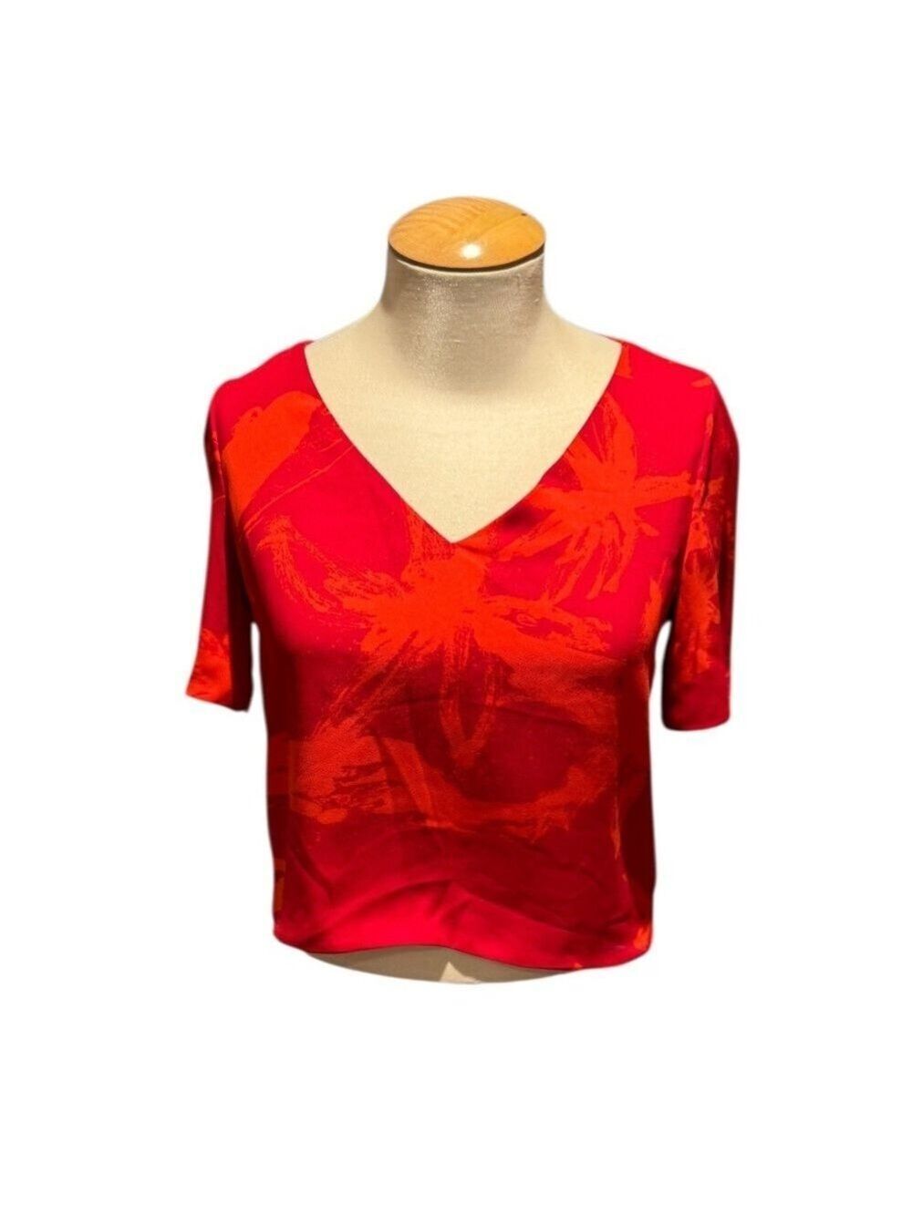 BABATON Aritzia red short sleeve blouse - size xxs